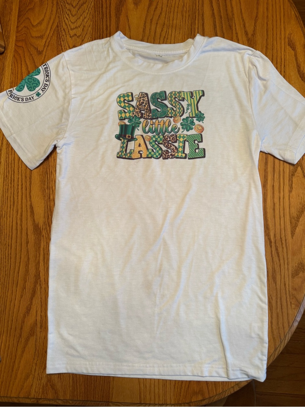 Sassy Little Lassie White St. Patrick's Day Tee